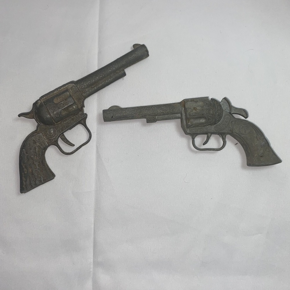 TWO Vintage 50s‎ TOY Cap Guns Hubley single shot TX and Kusan INC Nash, TN